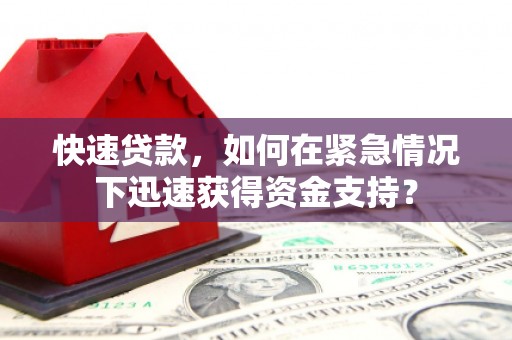 瑞昌快速贷款，如何在紧急情况下迅速获得资金支持？