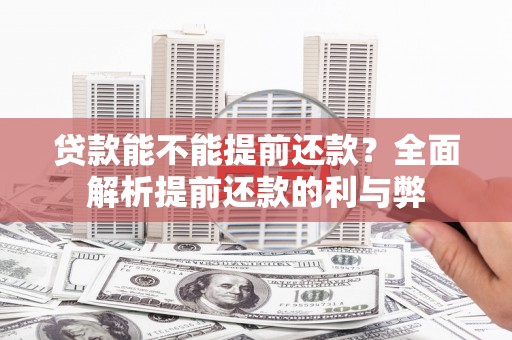 瑞昌贷款能不能提前还款？全面解析提前还款的利与弊