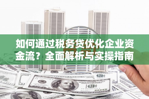 瑞昌如何通过税务贷优化企业资金流？全面解析与实操指南