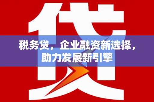瑞昌税务贷，企业融资新选择，助力发展新引擎