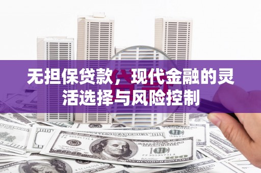 瑞昌无担保贷款，现代金融的灵活选择与风险控制