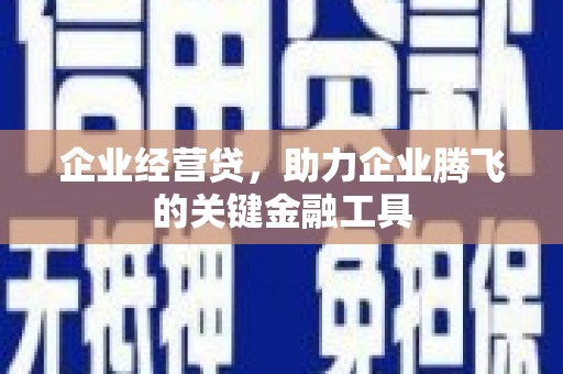 瑞昌企业经营贷，助力企业腾飞的关键金融工具