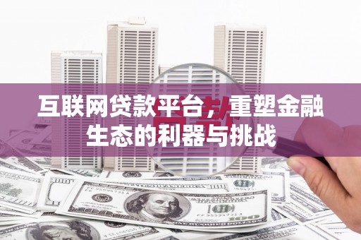 瑞昌互联网贷款平台，重塑金融生态的利器与挑战