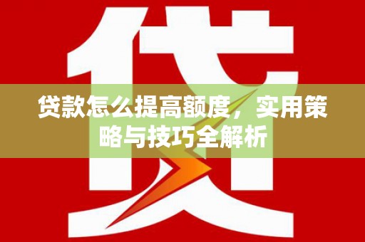瑞昌贷款怎么提高额度，实用策略与技巧全解析