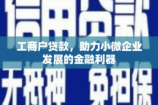 瑞昌工商户贷款，助力小微企业发展的金融利器