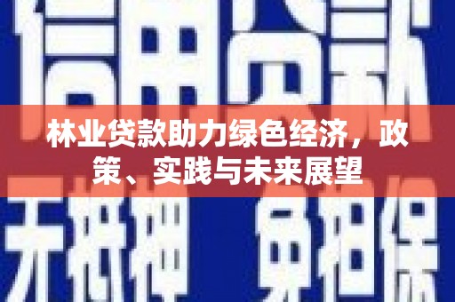 瑞昌林业贷款助力绿色经济，政策、实践与未来展望