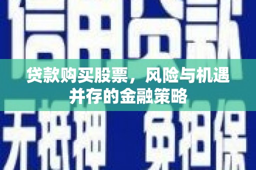 瑞昌贷款购买股票，风险与机遇并存的金融策略