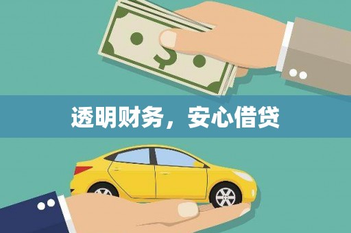 瑞昌透明财务，安心借贷